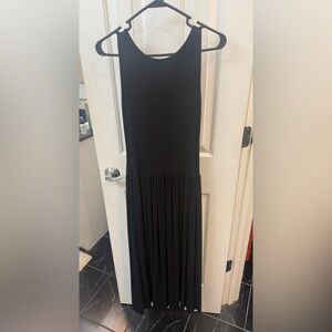 See You Monday Los Angeles Drop Waist Pleated Skirt Viscose Blend Midi Dress